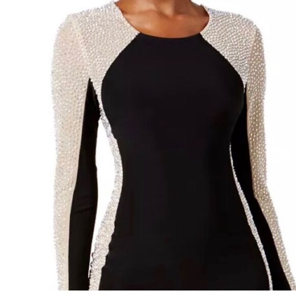 XSCAPE 4053XP Rhinestone Block Illusion Gown Black/Nude Size 6P $309 - Picture 8 of 8